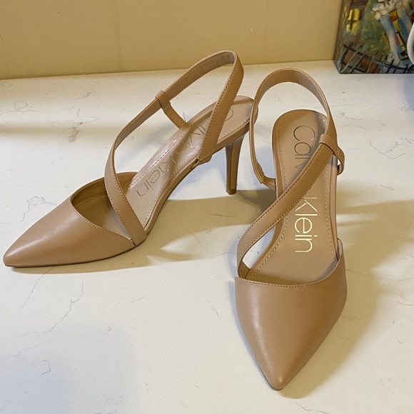 Calvin Klein Shoes - Calvin Klein Women's Beige Slingback Heels